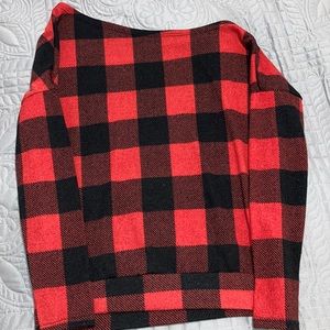 Plaid Cold Shoulder Sweater